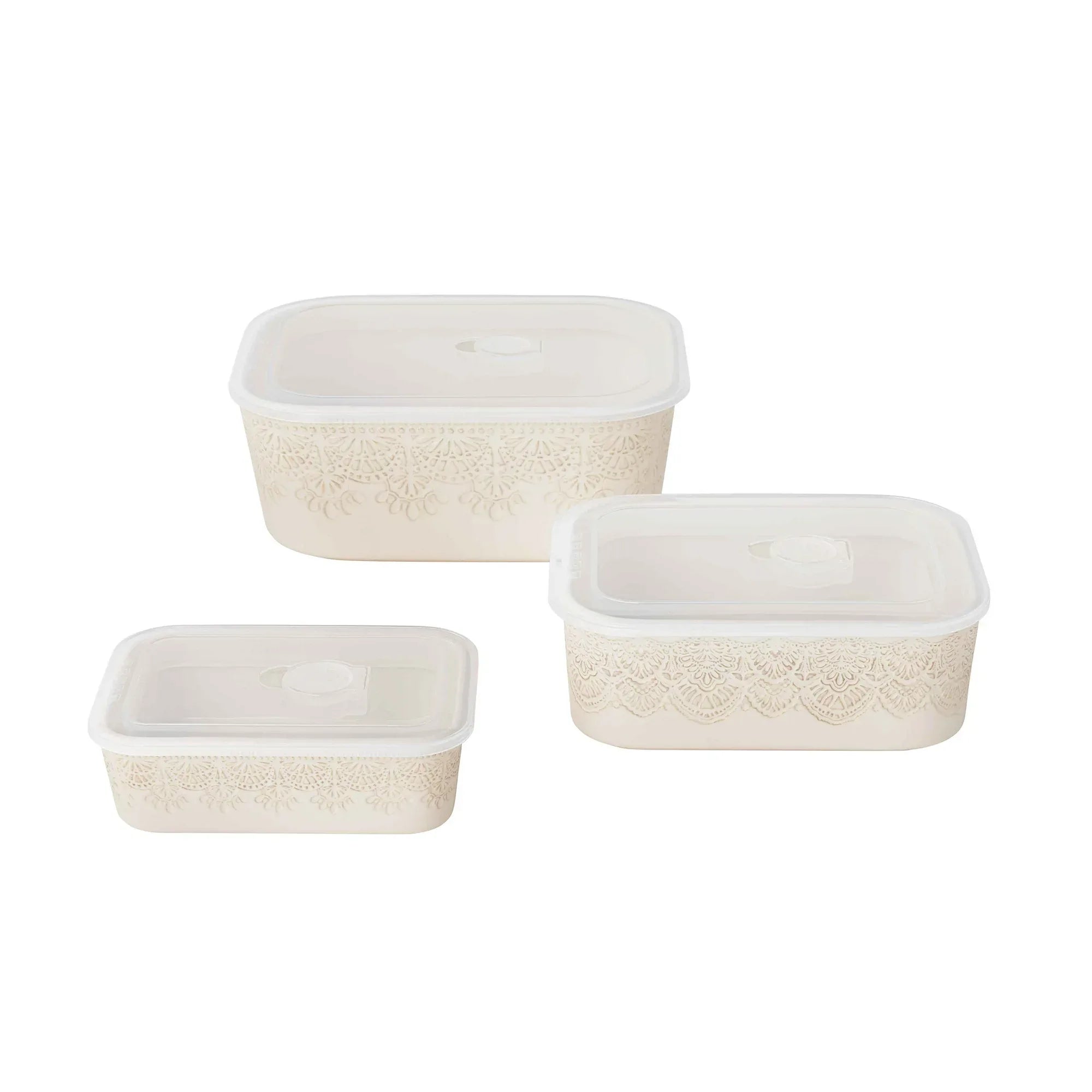 Wholesale Price with free shipping across the USA for The Pioneer Woman Vintage Lace 6-Piece Nesting Casserole Baking Dish Bakeware Set with Lids, Linen - Manji Distributors