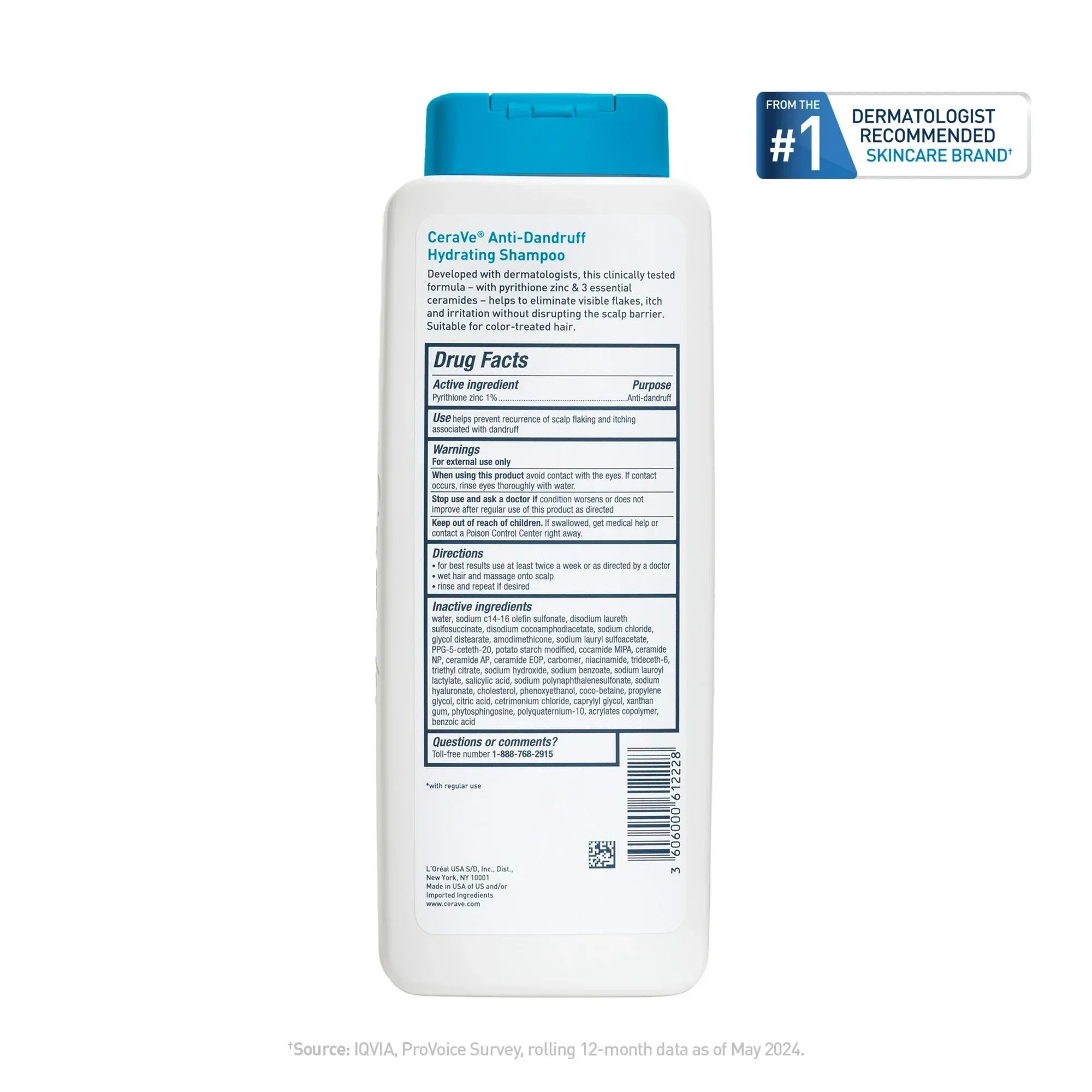 Wholesale Price with free shipping across the USA for CeraVe Hydrating Anti Dandruff Shampoo Sulfate Free & Color Safe Itchy Scalp Treatment - Manji Distributors