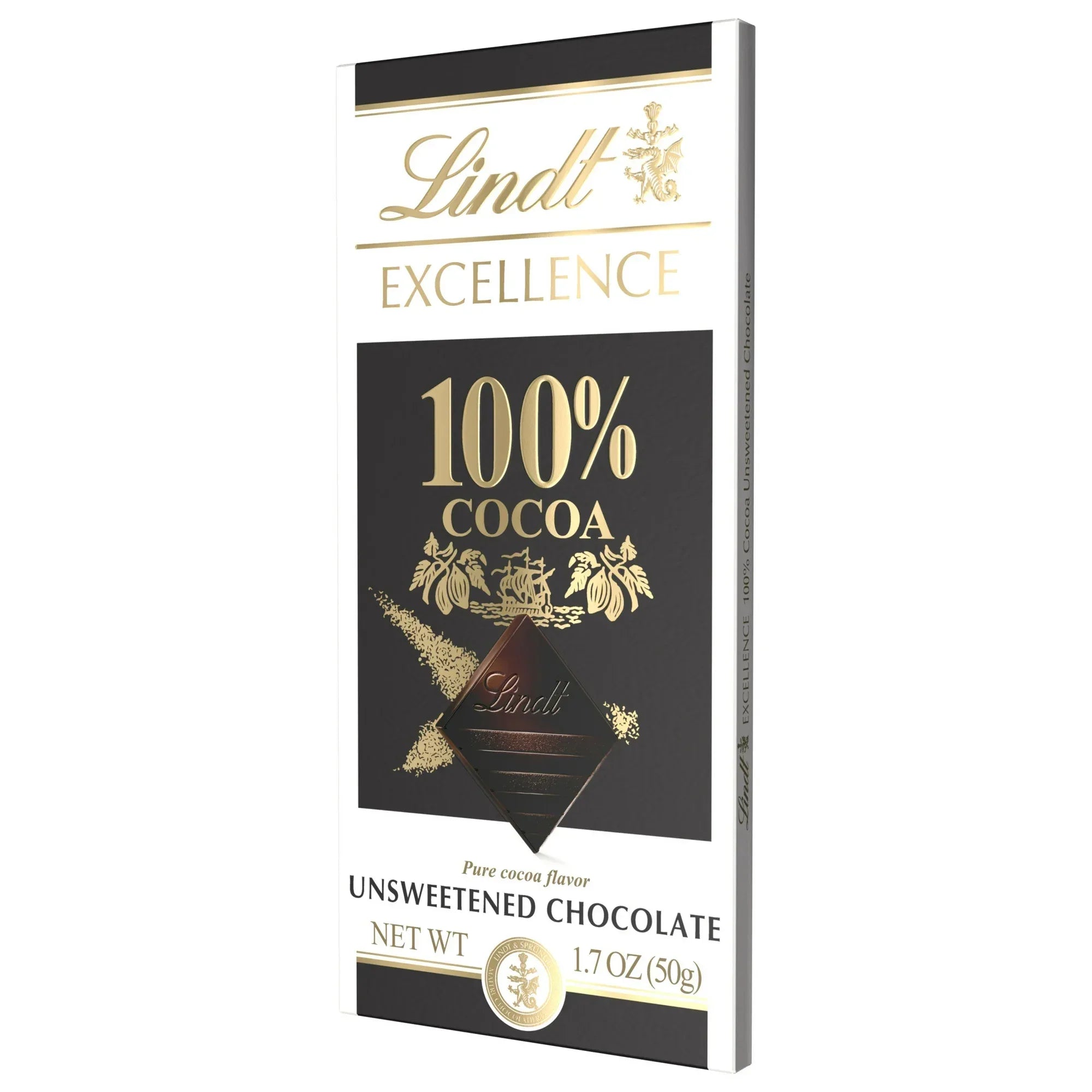 Wholesale Price with free shipping across the USA for Lindt Excellence, Dark Chocolate, 100% Cocoa, Candy Bar, 1.7 oz, Bar - Manji Distributors