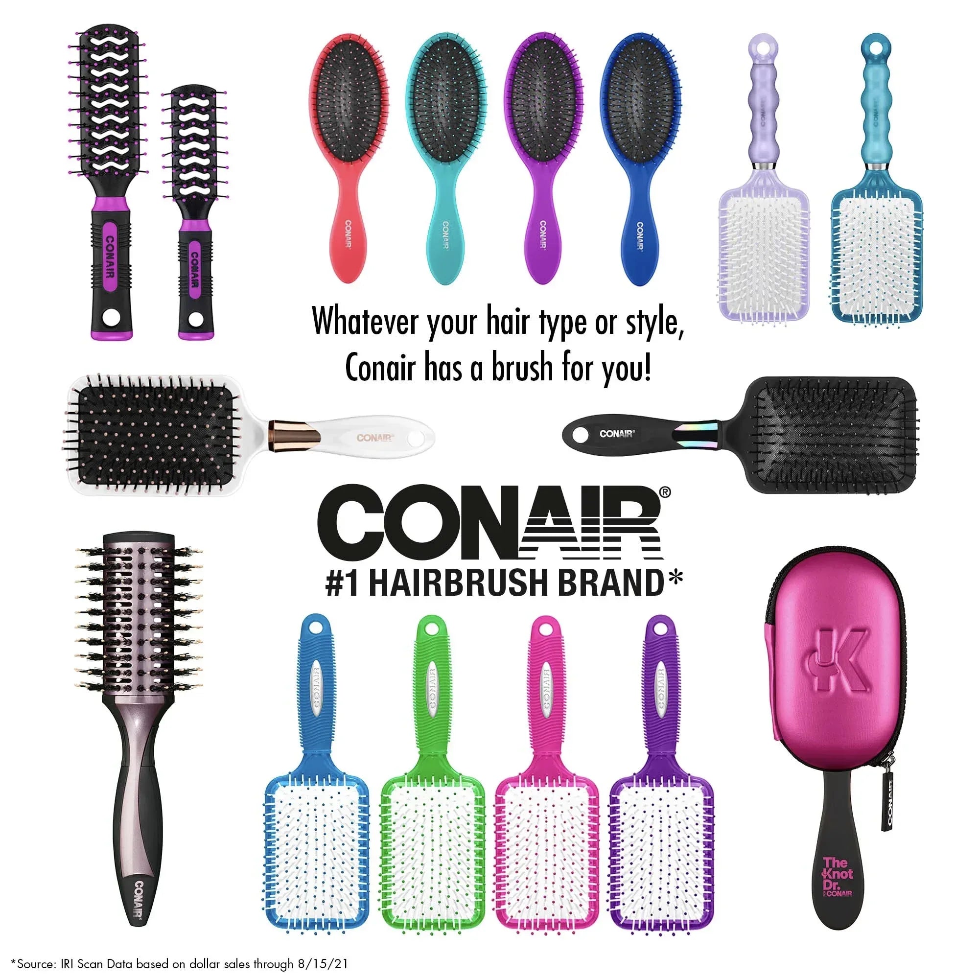 Wholesale Price with free shipping across the USA for Conair Professional Large Round Hair Brush, Multicolor - Manji Distributors