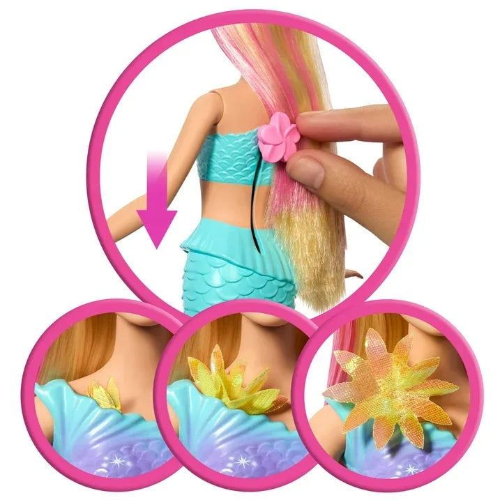 Wholesale Price with free shipping across the USA for Barbie Flower Magic Mermaid Toy Doll with Surprise Blooming Flowers Feature & Pearl Headband Accessory - Manji Distributors