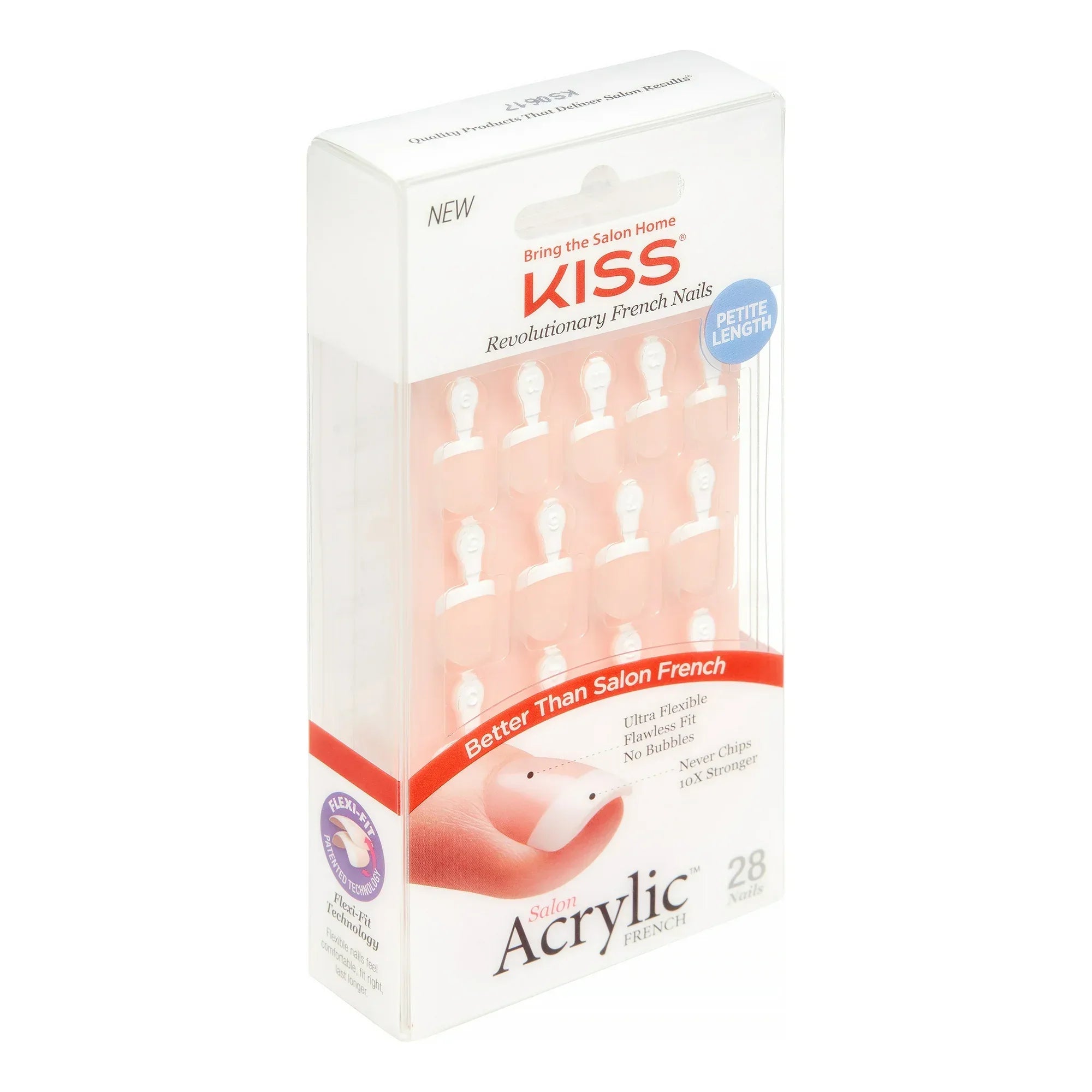Wholesale Price with free shipping across the USA for (3 pack) KISS Salon Acrylic French, Press On Nails, Crush Hour, Beige, Petite Squoval, 28 Count - Manji Distributors