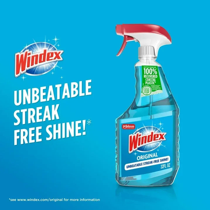 Wholesale Price with free shipping across the USA for (8 pack) Windex® Glass & Window Cleaner, Original Blue, Spray Bottle, 32 fl oz - Manji Distributors
