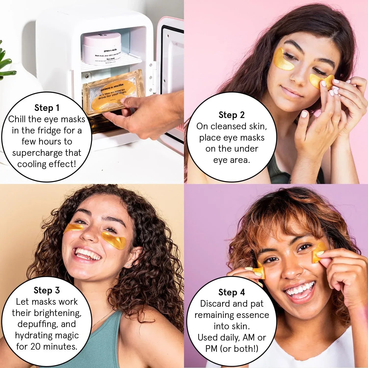 Wholesale Price with free shipping across the USA for Grace & Stella Illuminating Under Eye Mask - Blue 24 pairs - Gel Eye Patches for Dark Circles, Puffy Eyes, Wrinkles, Undereye Bags - Manji Distributors