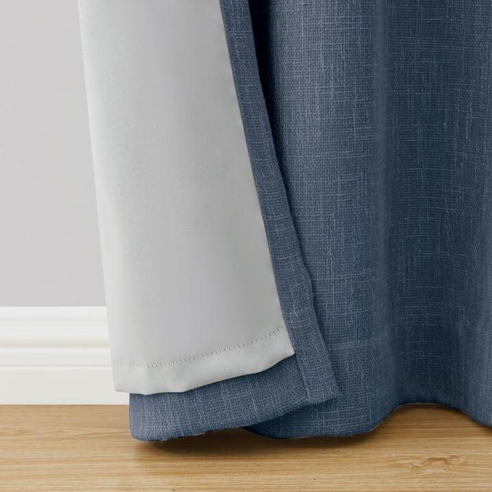 Wholesale Price with free shipping across the USA for Better Homes & Gardens Woven Textured Grommet Blackout Curtain Panel, 1-Piece, Blue, 50