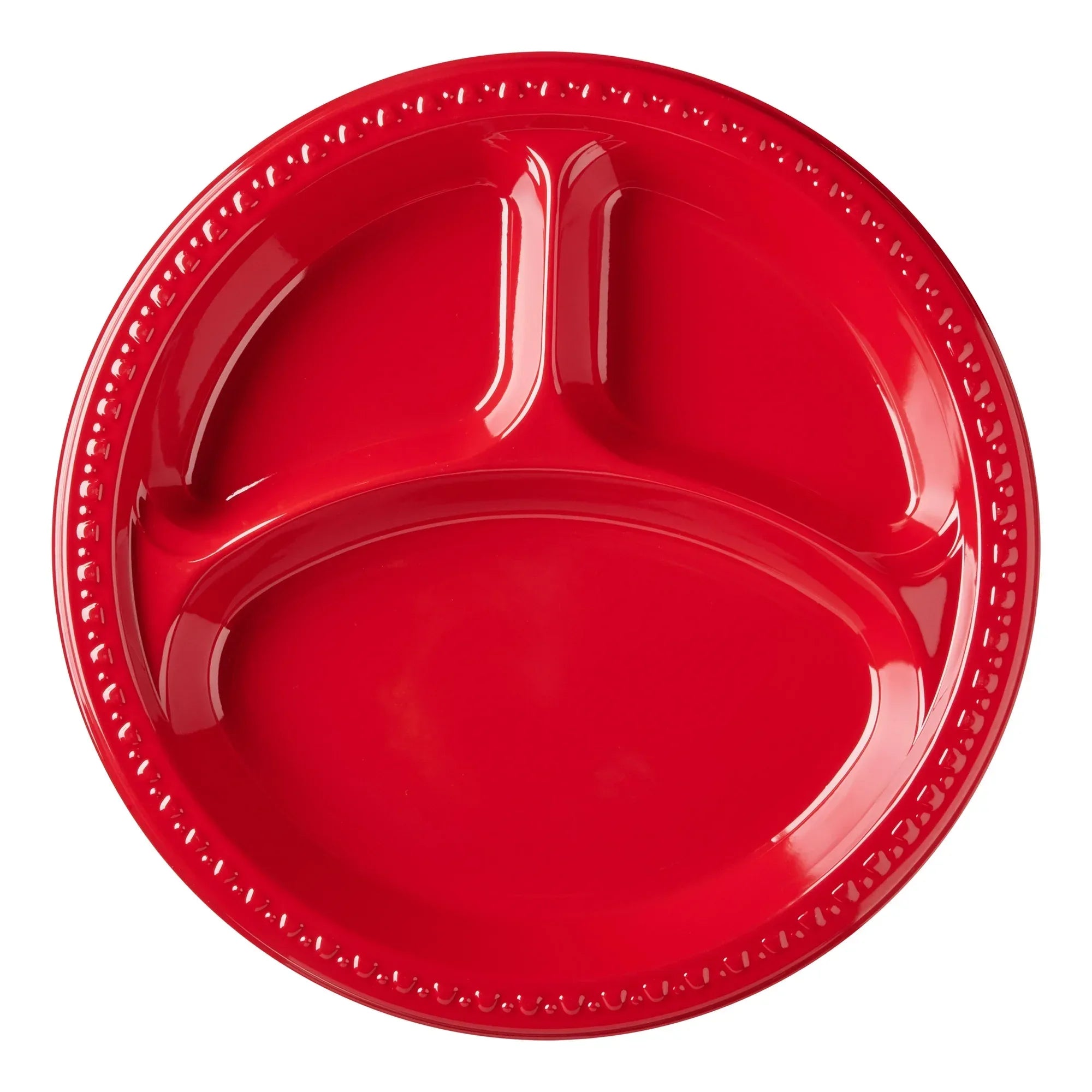 Wholesale Price with free shipping across the USA for (2 pack) Great Value Everyday Disposable Plastic Compartment Plate, Red, 10.25