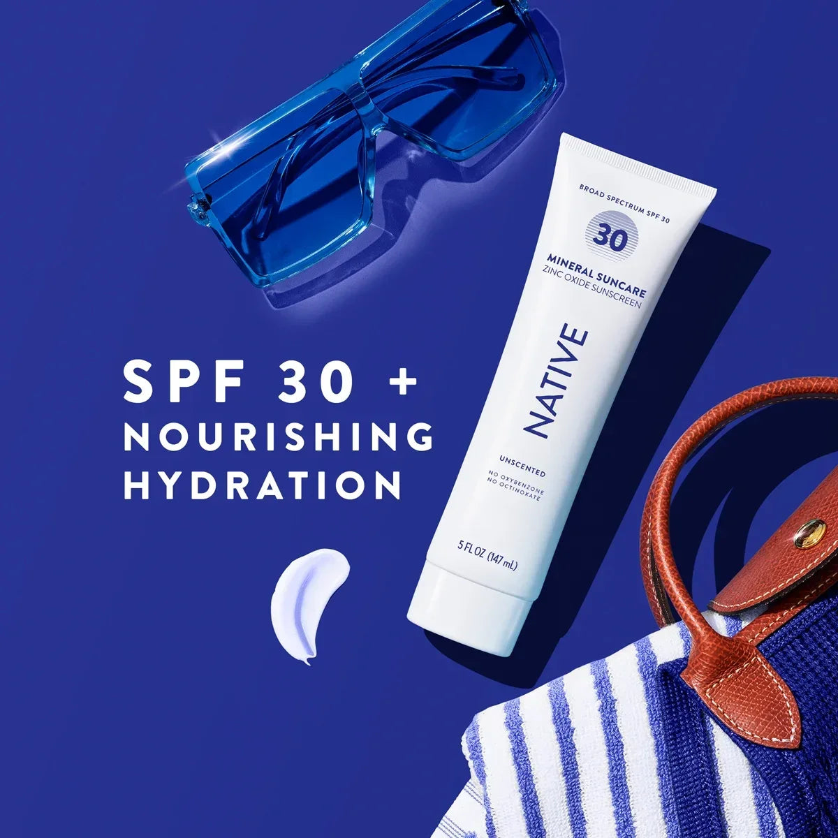 Wholesale Price with free shipping across the USA for Native Unscented Mineral Sunscreen Lotion SPF 30, 5.0 oz - Manji Distributors