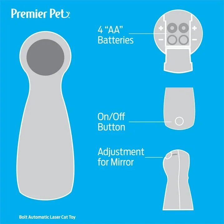 Wholesale Price with free shipping across the USA for Premier Pet Bolt Automatic Laser Cat Toy - Play and Exercise - Manji Distributors