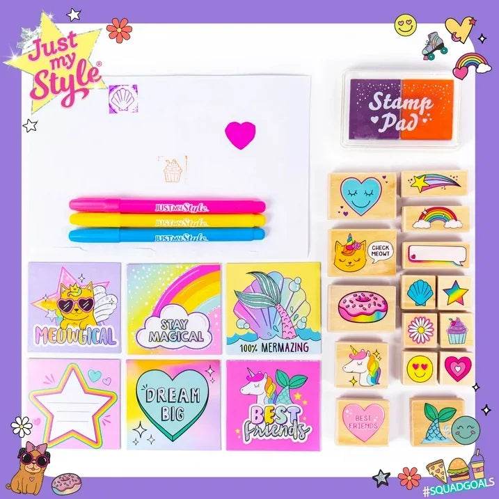 Wholesale Price with free shipping across the USA for Just My Style Wooden Stamp, Art & Craft Kit for Boys & Girls, Kids & Teens (28 Pieces) - Manji Distributors