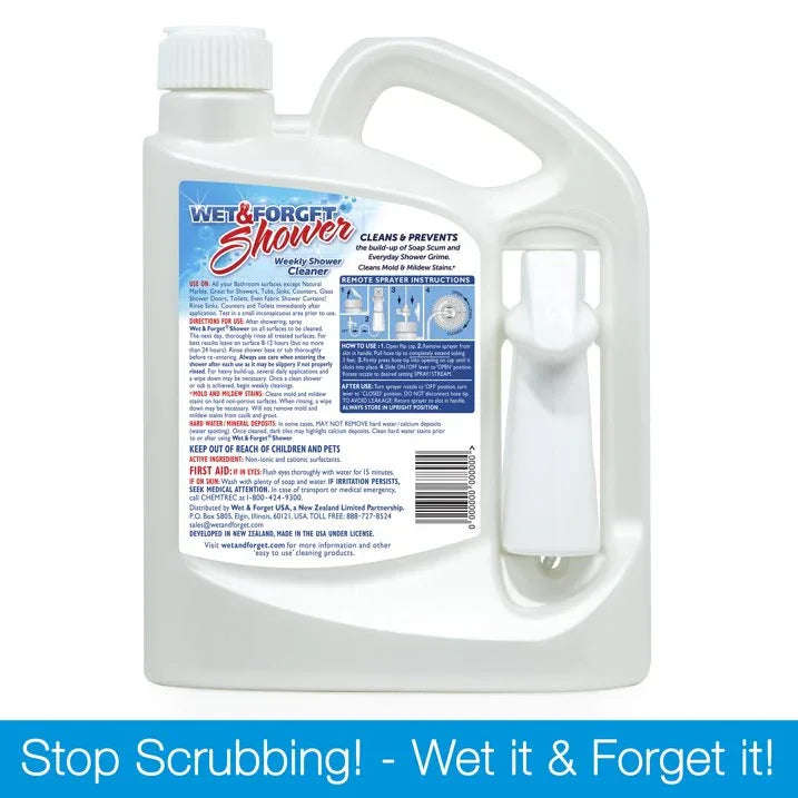 Wholesale Price with free shipping across the USA for Wet & Forget Shower Cleaner Spray, Vanilla Scent, 64 oz - Manji Distributors