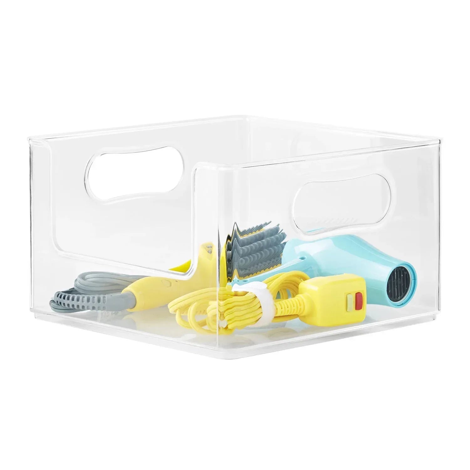 Wholesale Price with free shipping across the USA for The Home Edit Open Front Bin Clear Plastic Modular Storage System Organizer 10in x10in x 6in - Manji Distributors