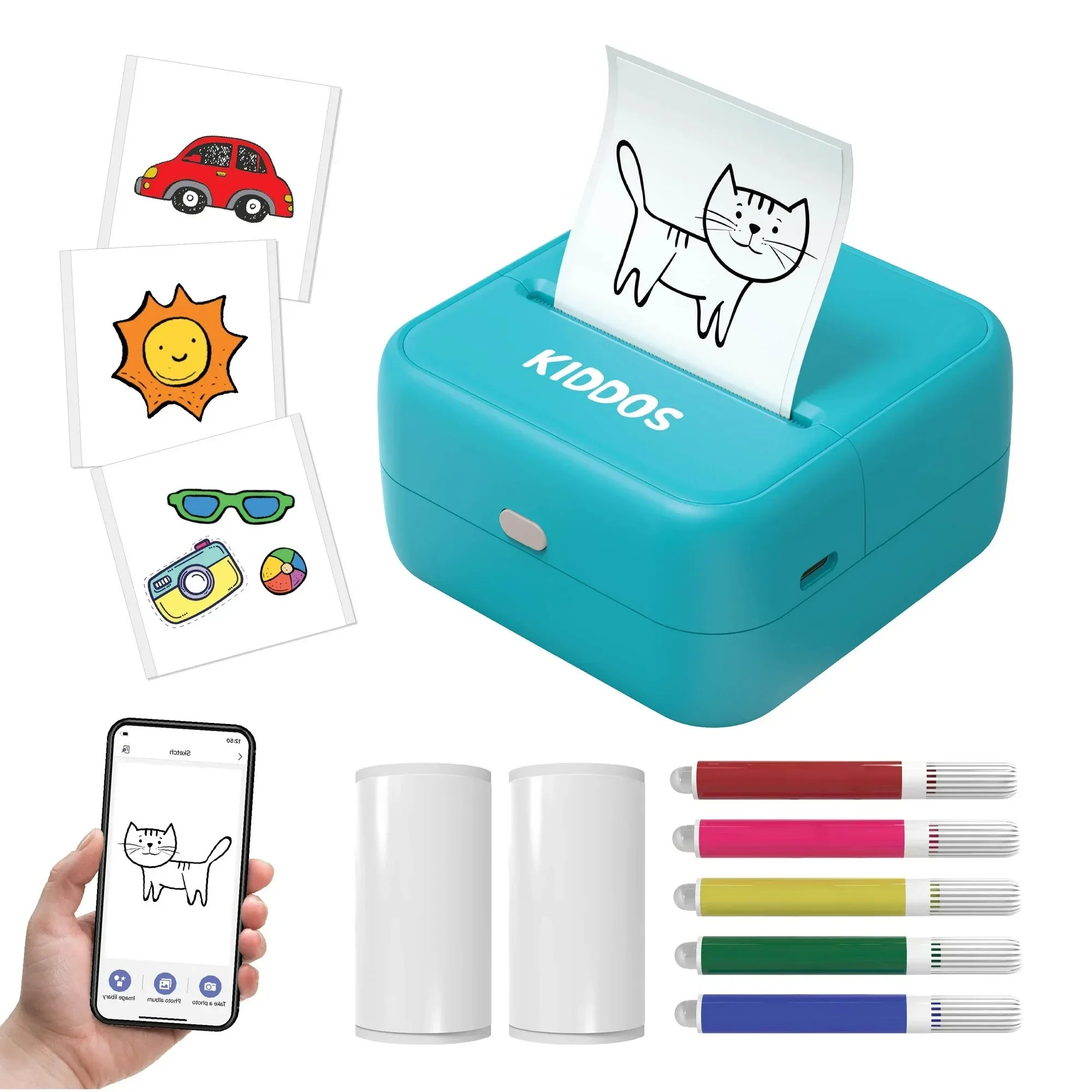 Wholesale Price with free shipping across the USA for Kiddos Sticker Maker Machine – Sticker Maker for Kids 8+ DIY Arts and Crafts Kit with Markers, Sticker Rolls & App - Manji Distributors