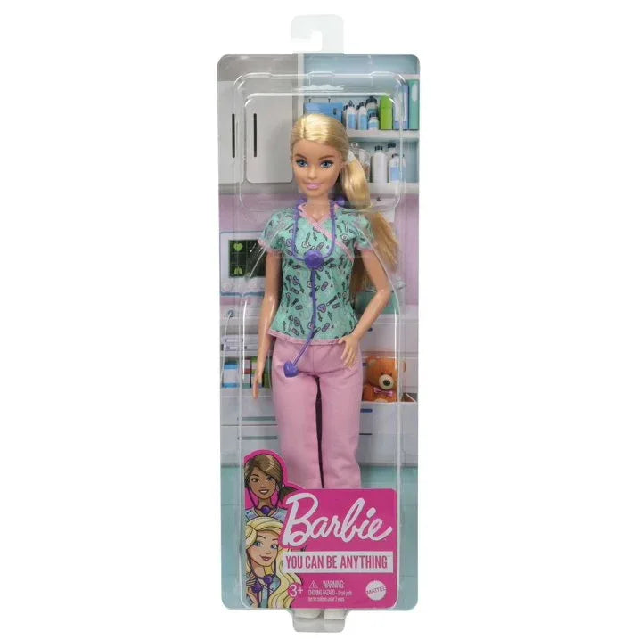 Wholesale Price with free shipping across the USA for Barbie Nurse Fashion Doll Dressed in Medical Scrubs, White Shoes & Stethoscope Accessory - Manji Distributors