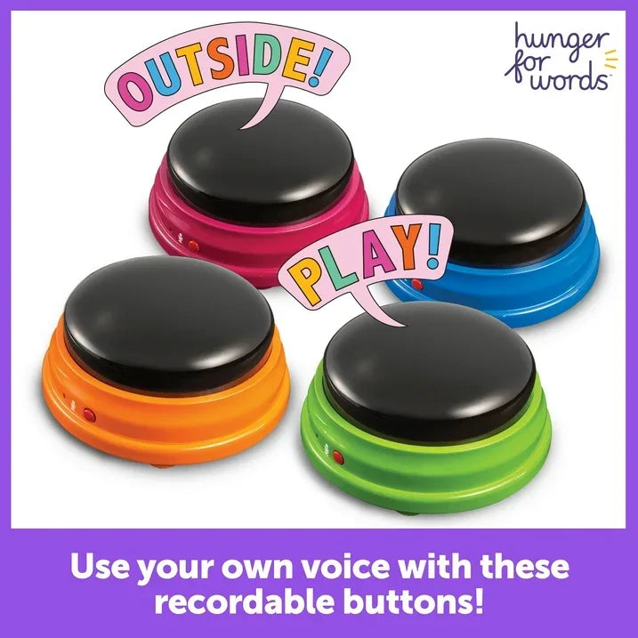 Wholesale Price with free shipping across the USA for Hunger For Words Talking Pet Starter Set Recordable Buttons for Dog Training 4 Pack - Manji Distributors