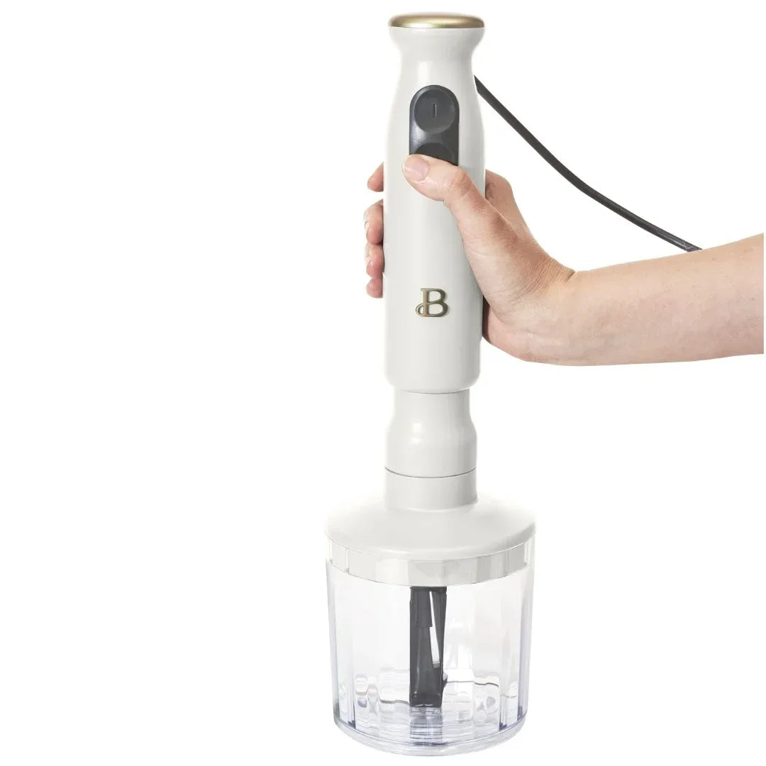 Wholesale Price with free shipping across the USA for Beautiful 2-Speed Immersion Blender with Chopper & Measuring Cup, White Icing by Drew Barrymore - Manji Distributors