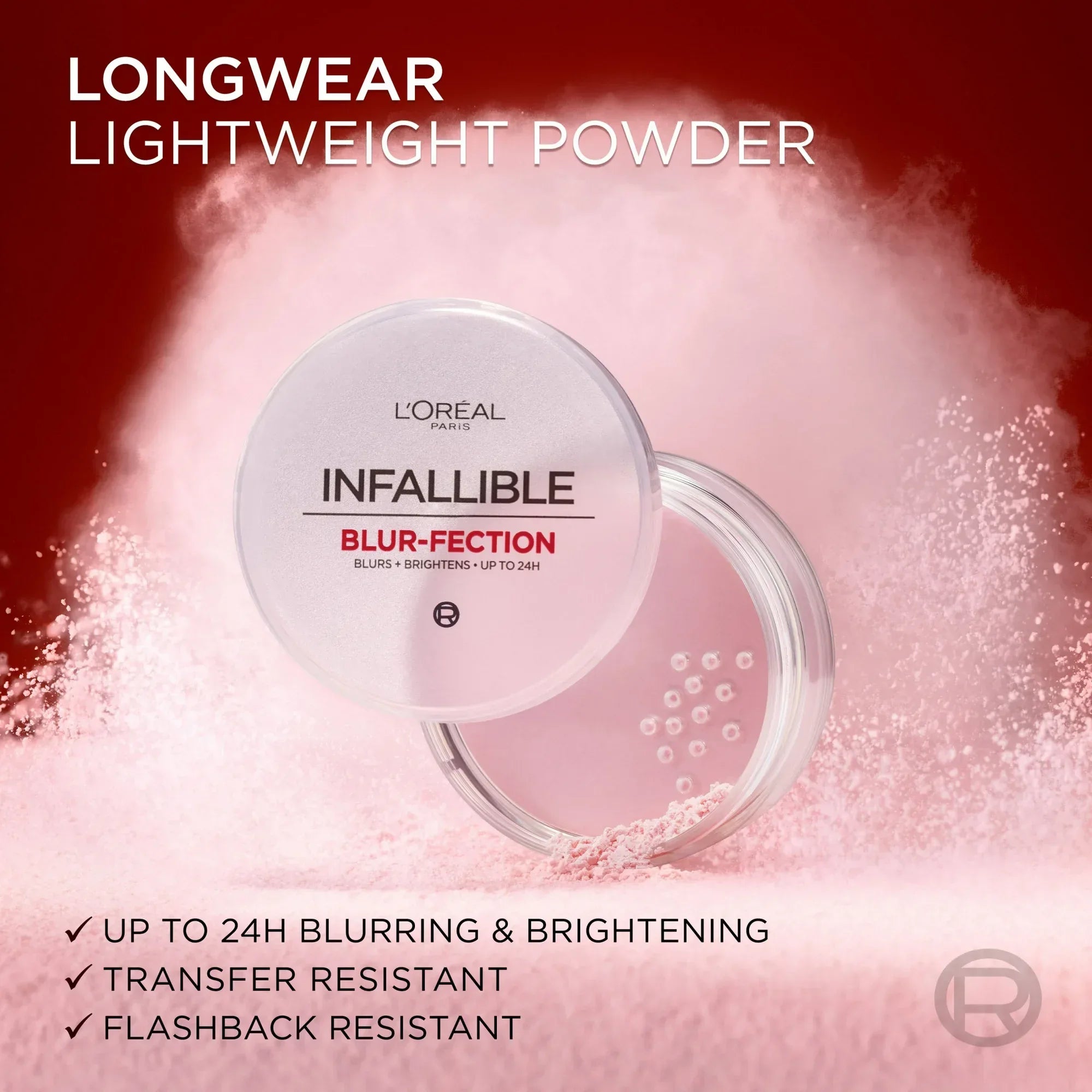 Wholesale Price with free shipping across the USA for L'Oreal Paris Infallible Blur-Fection Loose Setting Powder, Brightening Finish, Light Pink, 1 Kit - Manji Distributors