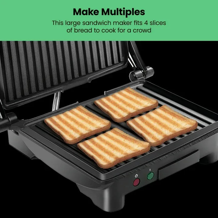 Wholesale Price with free shipping across the USA for Chefman 3-in-1 Panini Press & Grill, 4-Slice Non-Stick, Opens Flat - Stainless Steel - Manji Distributors