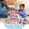 Wholesale Price with free shipping across the USA for MEGA BLOKS Fisher-Price Toy Blocks Big Building Bag with Storage (80 Pieces) for Toddler, Pink - Manji Distributors