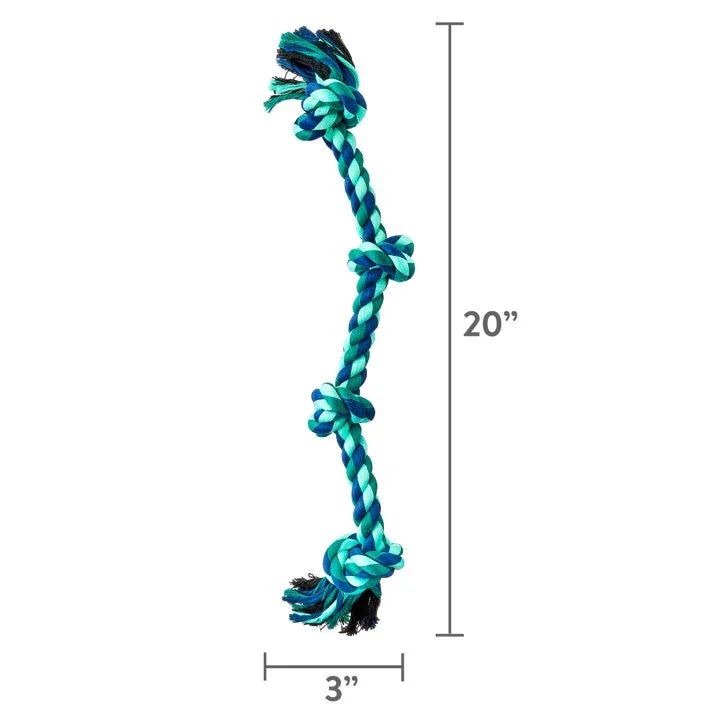 Wholesale Price with free shipping across the USA for Vibrant Life Playful Buddy Large 4 Knot Rope Chew Toy, Green - Manji Distributors