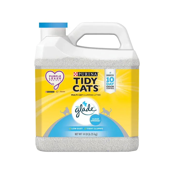 Wholesale Price with free shipping across the USA for Purina Tidy Cats Clumping Cat Litter, Glade Clear Springs Deodorizing, Low Dust, 14 lb. Jug - Manji Distributors