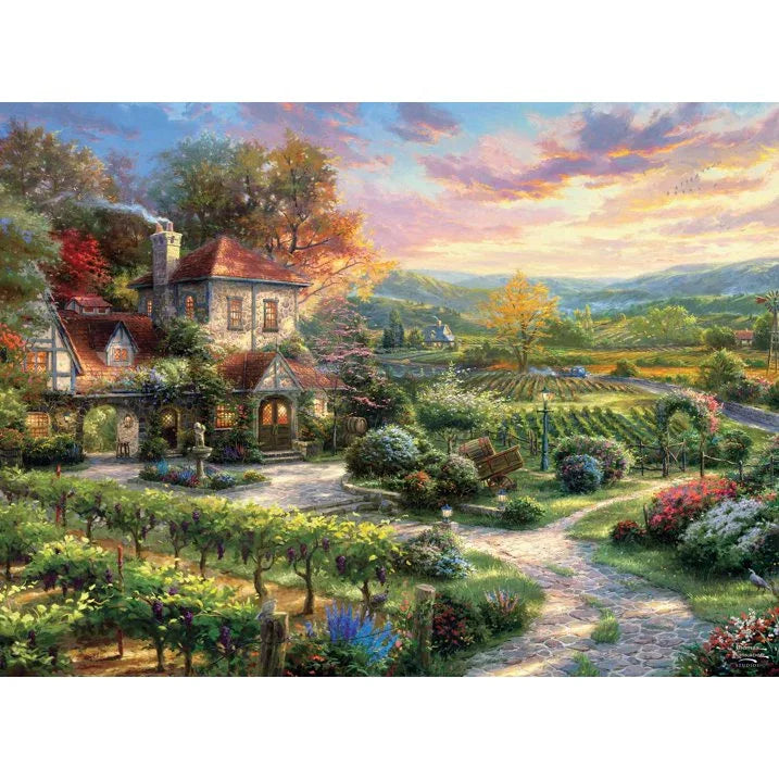 Wholesale Price with free shipping across the USA for Buffalo Games Silver Select Thomas Kinkade Wine Country Living 1000-Piece Interlocking Jigsaw Puzzle for Adults Ages 14+ - Manji Distributors