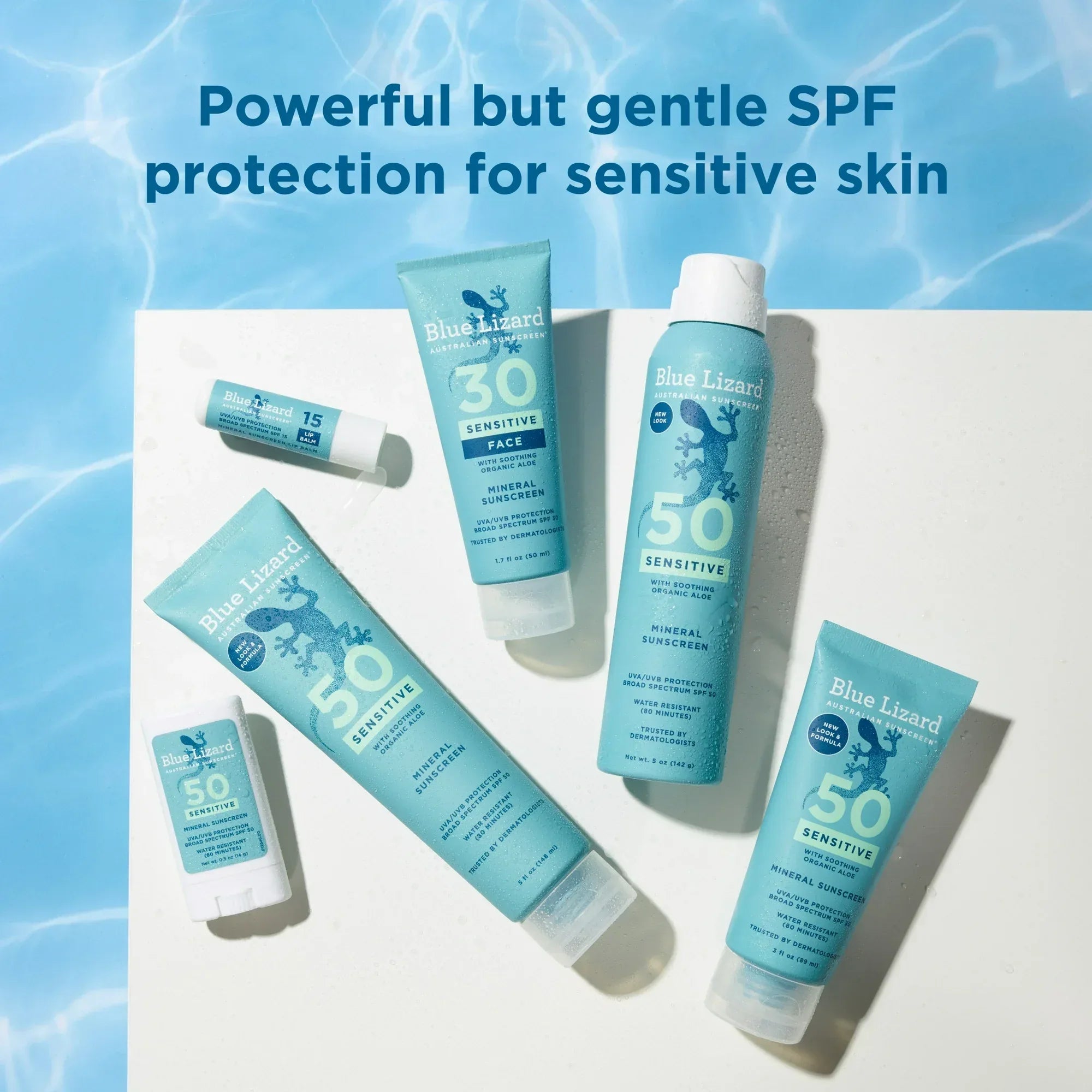 Wholesale Price with free shipping across the USA for Blue Lizard Australian Sunscreen Sensitive SPF 50 Lotion, 5 oz Tube - Manji Distributors