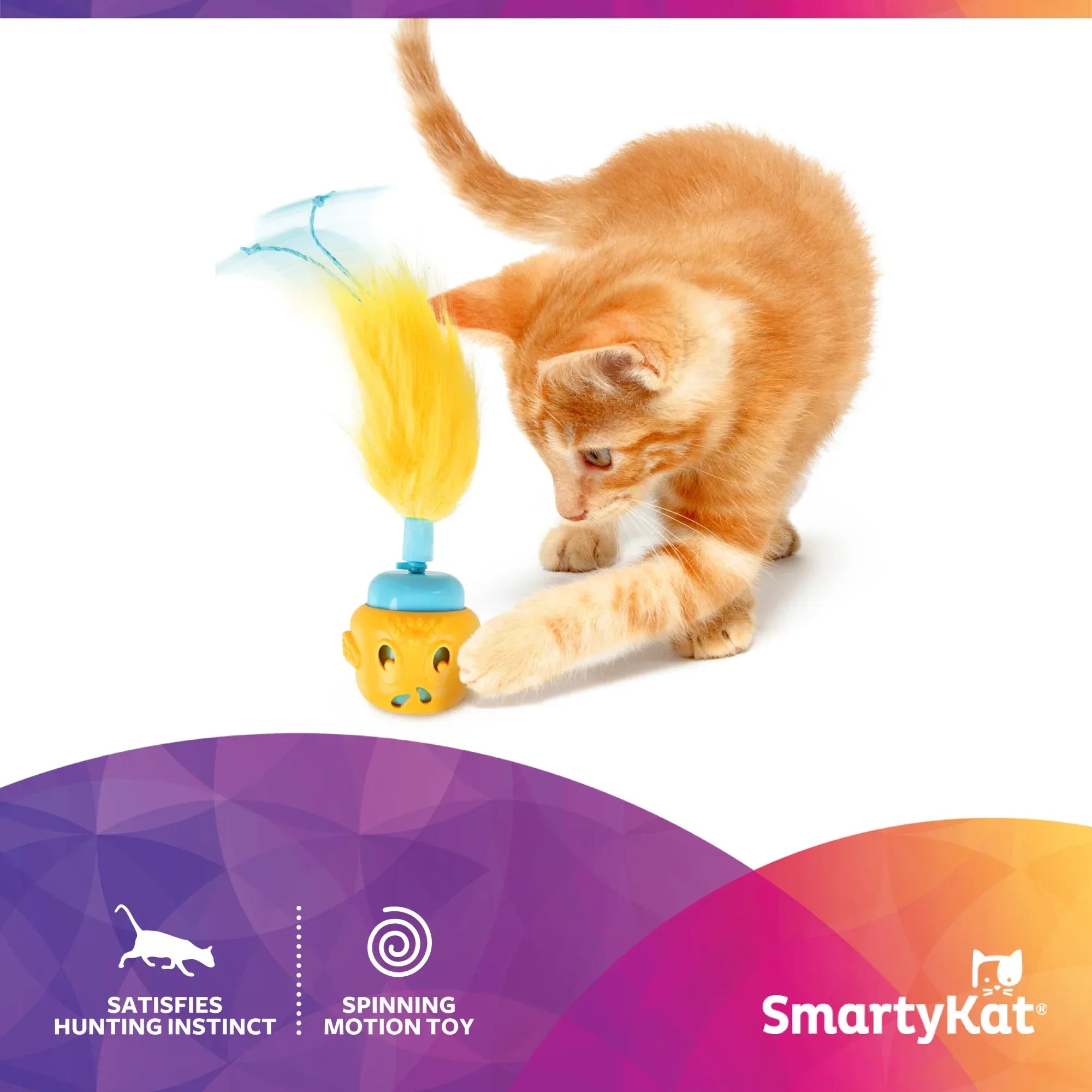 Wholesale Price with free shipping across the USA for SmartyKat Canary Frenzy Motion Cat Toy –Electronic Interactive Pet Toy, Yellow - Manji Distributors