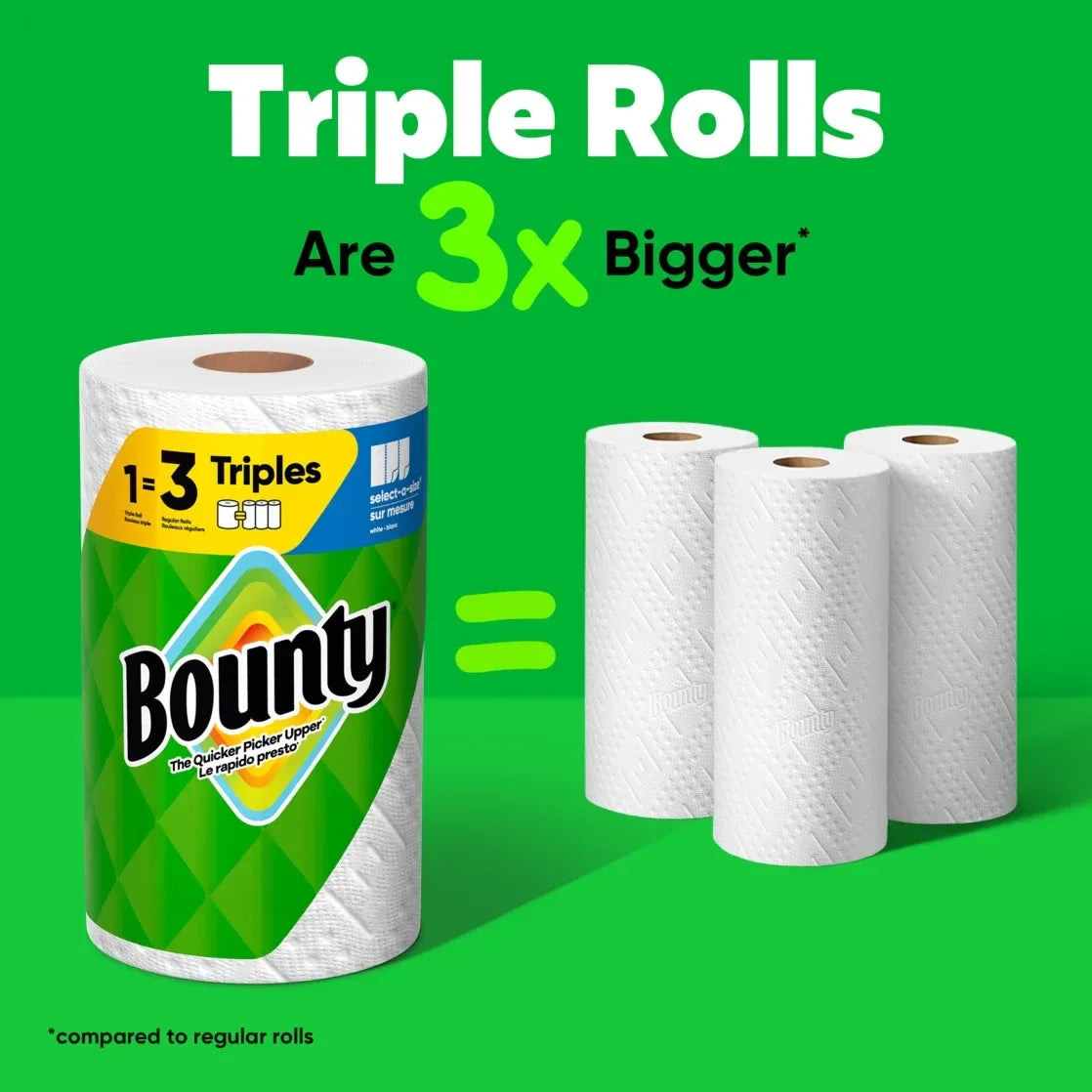 Wholesale Price with free shipping across the USA for Bounty Paper Towels Full Sheet White, 2 Triple Rolls, 75 Sheets Per Roll - Manji Distributors