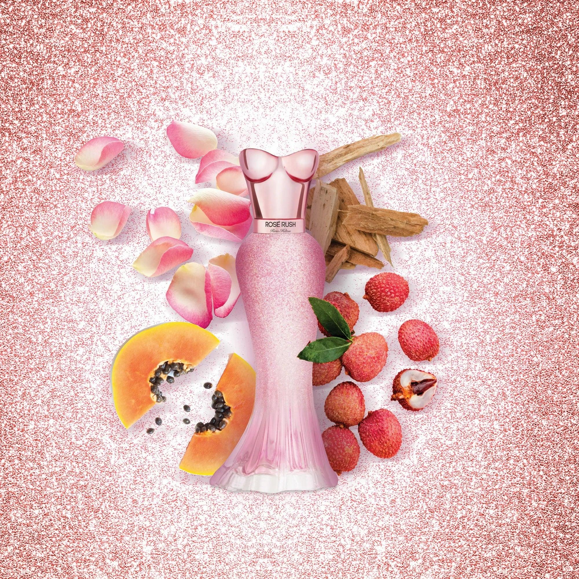 Wholesale Price with free shipping across the USA for Paris Hilton Rose Rush Eau de Parfum, Perfume for Women, 1.0 oz with Bonus 4.2 oz Body Mist - Manji Distributors