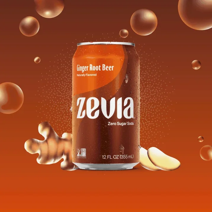 Wholesale Price with free shipping across the USA for Zevia Zero Calorie, No Sugar Ginger Root Beer Soda Pop, 12 fl oz, 8 Pack Cans - Manji Distributors