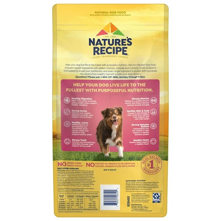Wholesale Price with free shipping across the USA for Nature′s Recipe Grain Free Salmon, Sweet Potato & Pumpkin Recipe Dry Dog Food, 4 lb. Bag - Manji Distributors