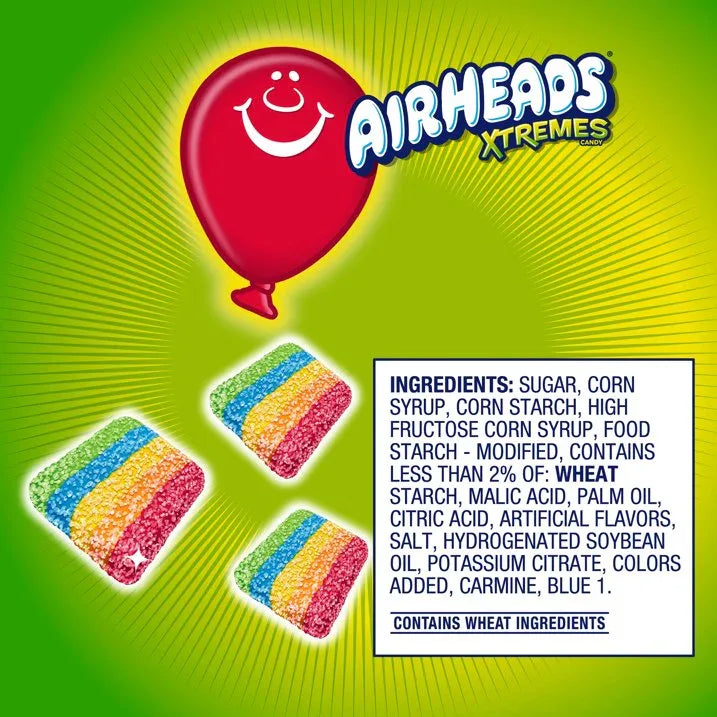 Wholesale Price with free shipping across the USA for Airheads Xtremes Bites Sweetly Sour Candy, Rainbow Berry, Nut Free, 9 oz - Manji Distributors