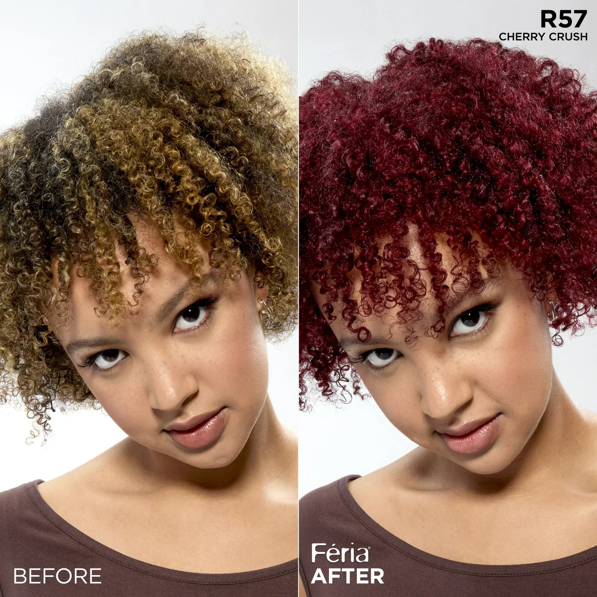 Wholesale Price with free shipping across the USA for L'Oreal Paris Feria Shimmering Permanent Hair Color, R57 Cherry Crush, 1 Kit - Manji Distributors