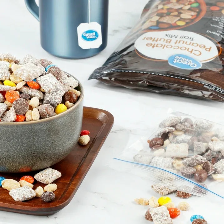 Wholesale Price with free shipping across the USA for Great Value Chocolate Peanut Butter Trail Mix, 22 oz - Manji Distributors