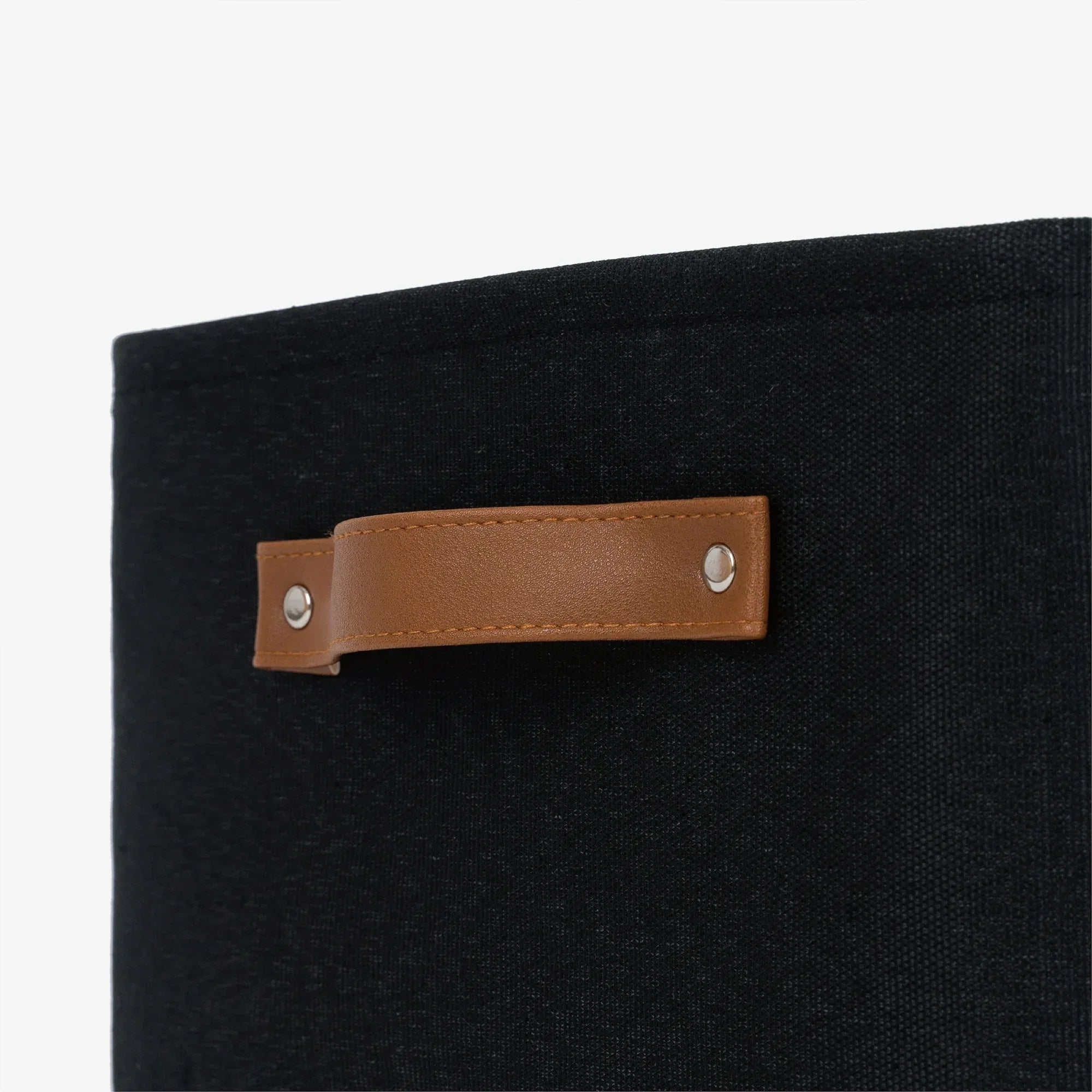 Wholesale Price with free shipping across the USA for Mainstays Black Canvas Fabric Decorative Storage Basket with Handles, 15 in x 8 in x 11 in - Manji Distributors