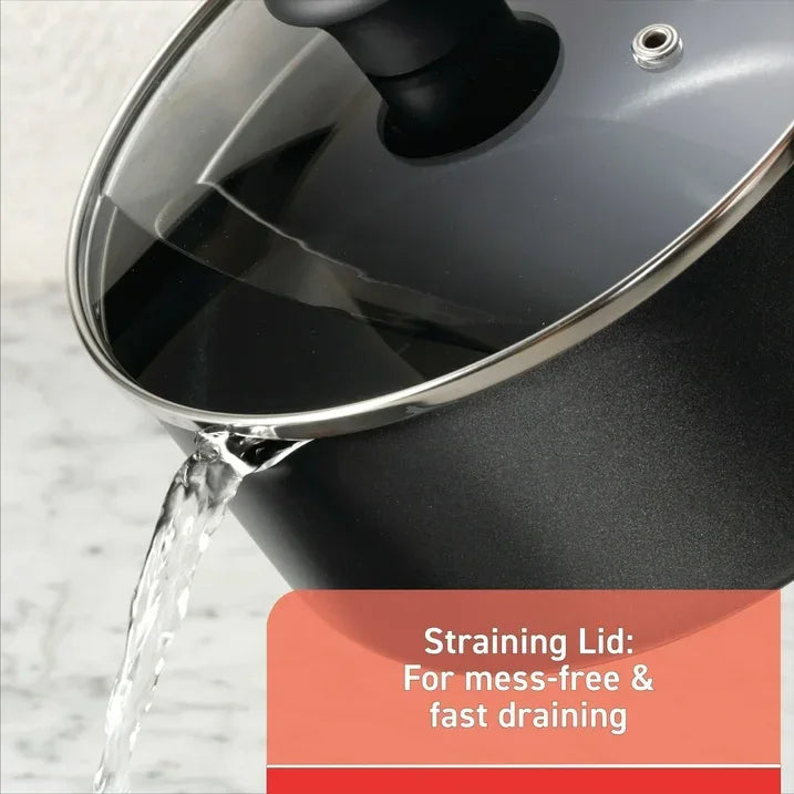 Wholesale Price with free shipping across the USA for T-fal Comfort Titanium Nonstick Cookware, Sauce Pan, 3 quart, Black - Manji Distributors