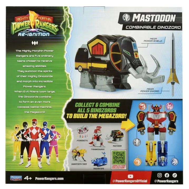 Wholesale Price with free shipping across the USA for Mighty Morphin Power Rangers: Re-Ignition - Mastodon Deluxe Combinable Dinozord Action Figures by Playmates Toys - Manji Distributors