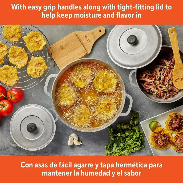 Wholesale Price with free shipping across the USA for IMUSA 1.5/2.5/5.2qt Cast Aluminum Caldero 3pc Set - 18/22/28cm - Manji Distributors