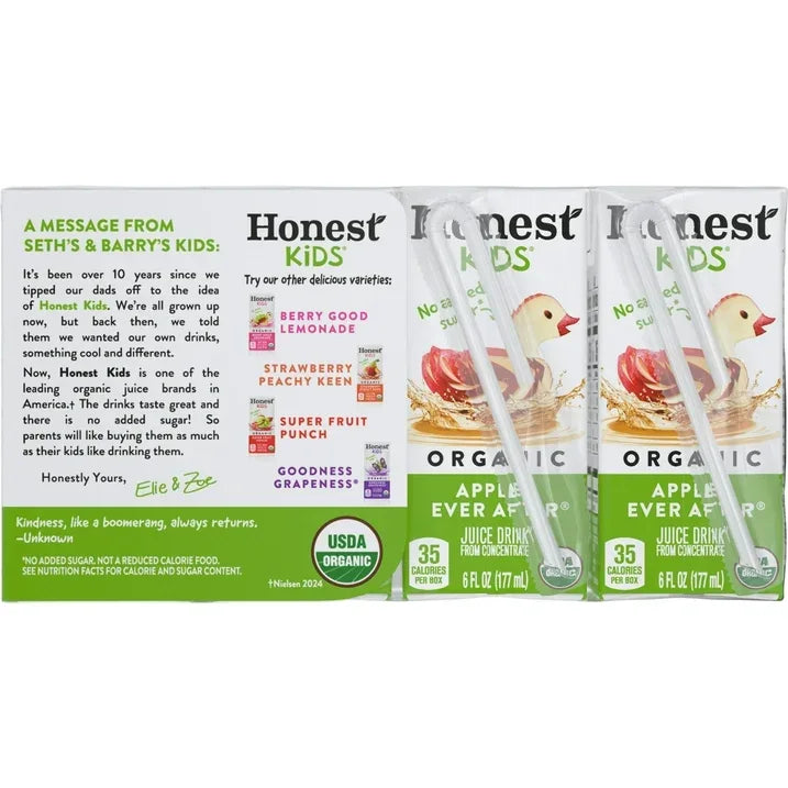 Wholesale Price with free shipping across the USA for (10 pack) Honest Kids Organic Appley Ever After Fruit Juice, 6 fl oz, 8 Juice Boxes - Manji Distributors