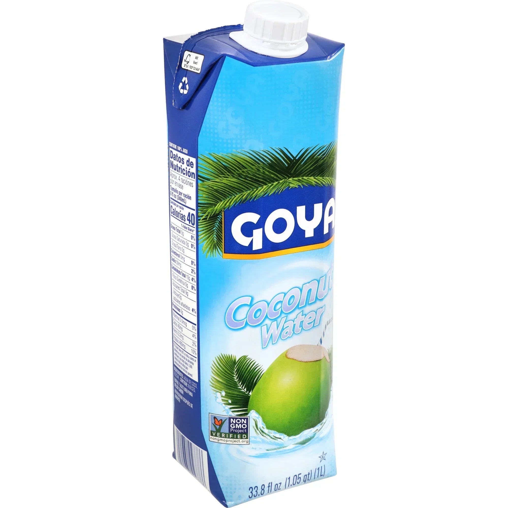 Wholesale Price with free shipping across the USA for (4 pack) Goya Foods 100% Pure Coconut Water, 33.8 oz - Manji Distributors