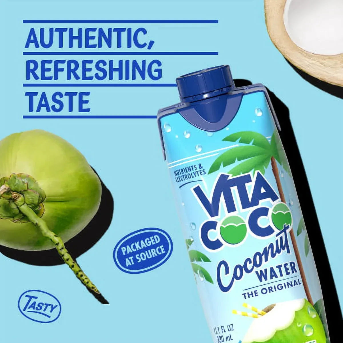 Wholesale Price with free shipping across the USA for Vita Coco The Original Coconut Water, Nutrients & Electrolytes Rich, Pure, 11.1 fl oz, 12 Count - Manji Distributors