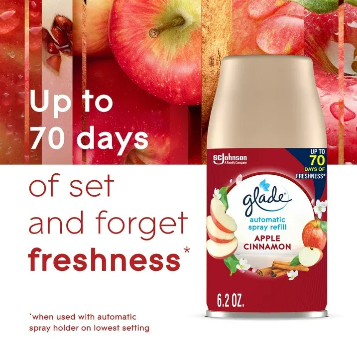 Wholesale Price with free shipping across the USA for Glade Automatic Spray Refill 2 ct, Apple Cinnamon, 12.4 oz. Total, Air Freshener - Manji Distributors