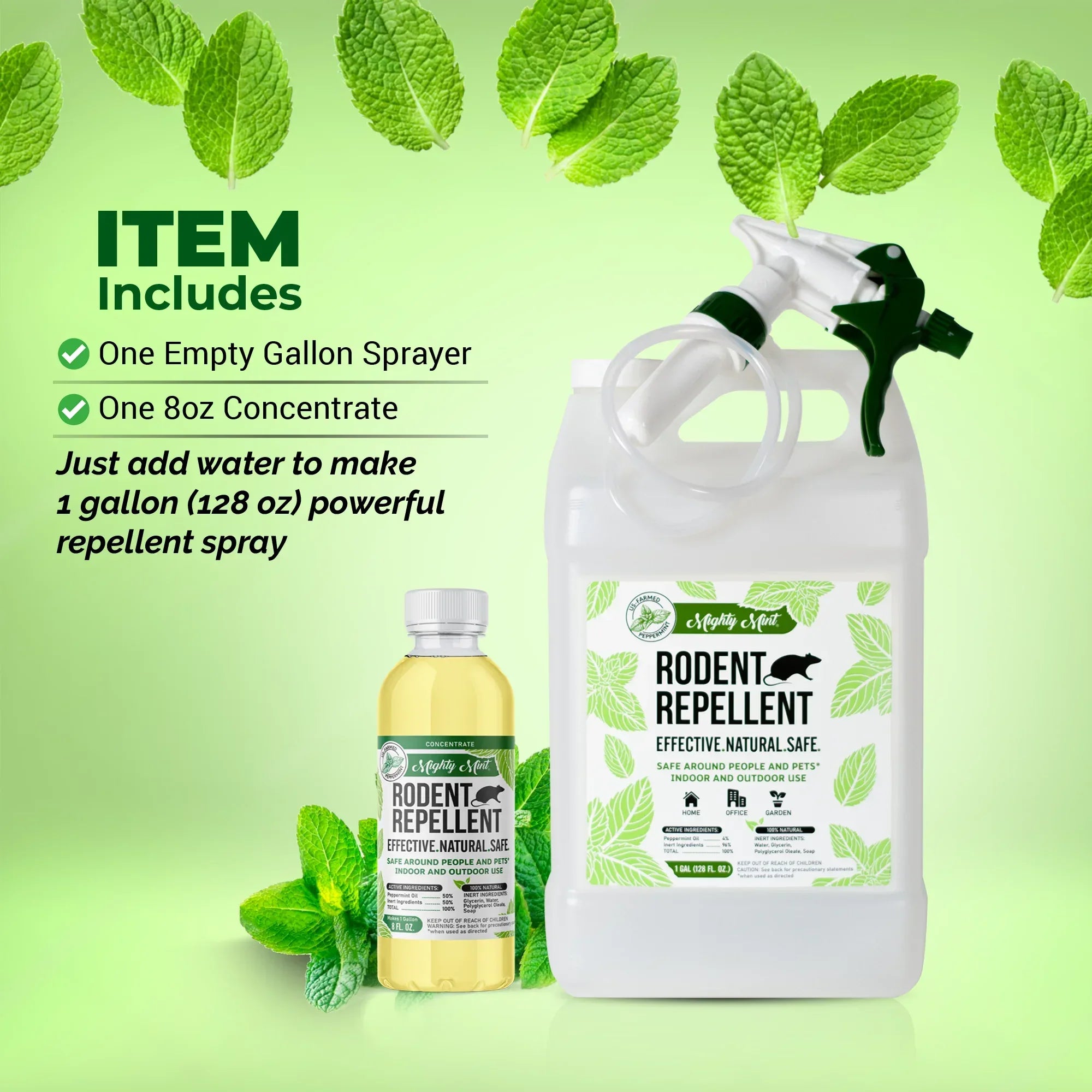 Wholesale Price with free shipping across the USA for Mighty Mint Gallon (128 oz) Rodent Repellent Peppermint Oil Spray - Manji Distributors
