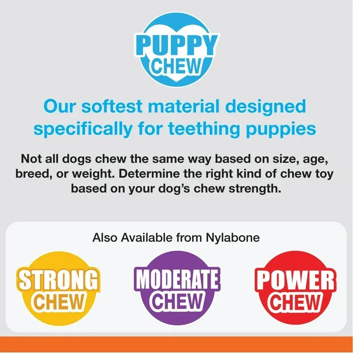 Wholesale Price with free shipping across the USA for Nylabone Puppy Chew 2-in-1 Teething Freezer Bone Cloth Chew Toy Bacon Yellow Small (1 Count) - Manji Distributors