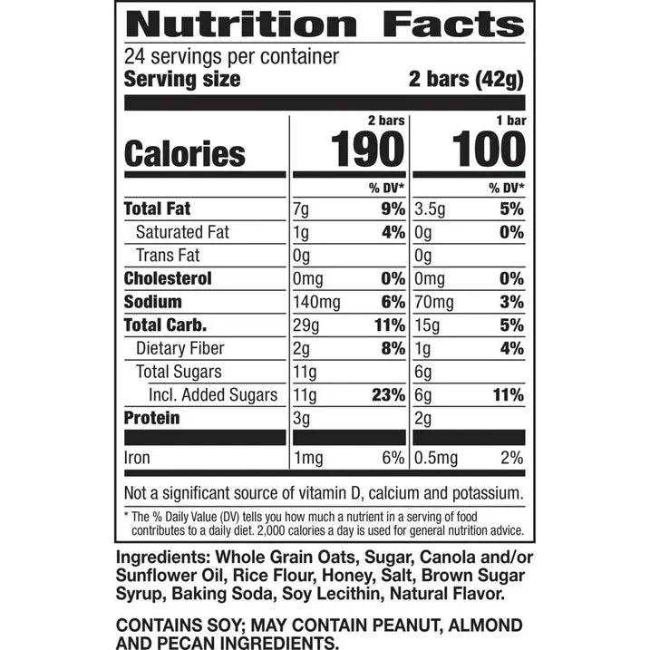 Wholesale Price with free shipping across the USA for Nature Valley Crunchy Granola Bars, Oats 'n Honey, 48 Count, 35.76 oz (24 Pouches) - Manji Distributors