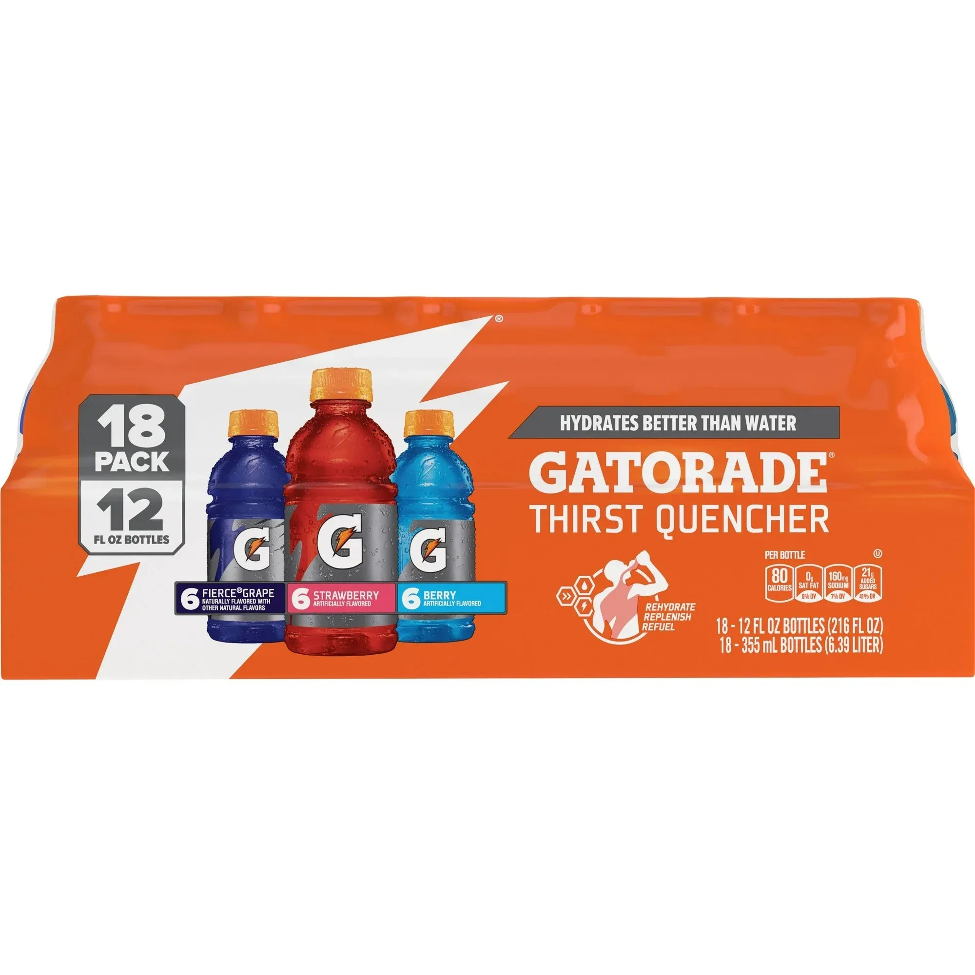 Wholesale Price with free shipping across the USA for Gatorade Sports Drinks, Grape,Strawberry and Berry Flavored Variety Pack, 12 fl oz, 18 Count Bottles - Manji Distributors