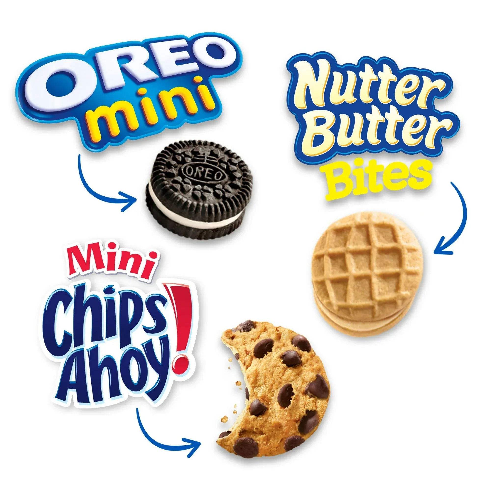 Wholesale Price with free shipping across the USA for Nabisco Cookie Variety Pack, OREO Mini, Nutter Butter Bites, CHIPS AHOY! Mini, 10 Snack Packs - Manji Distributors