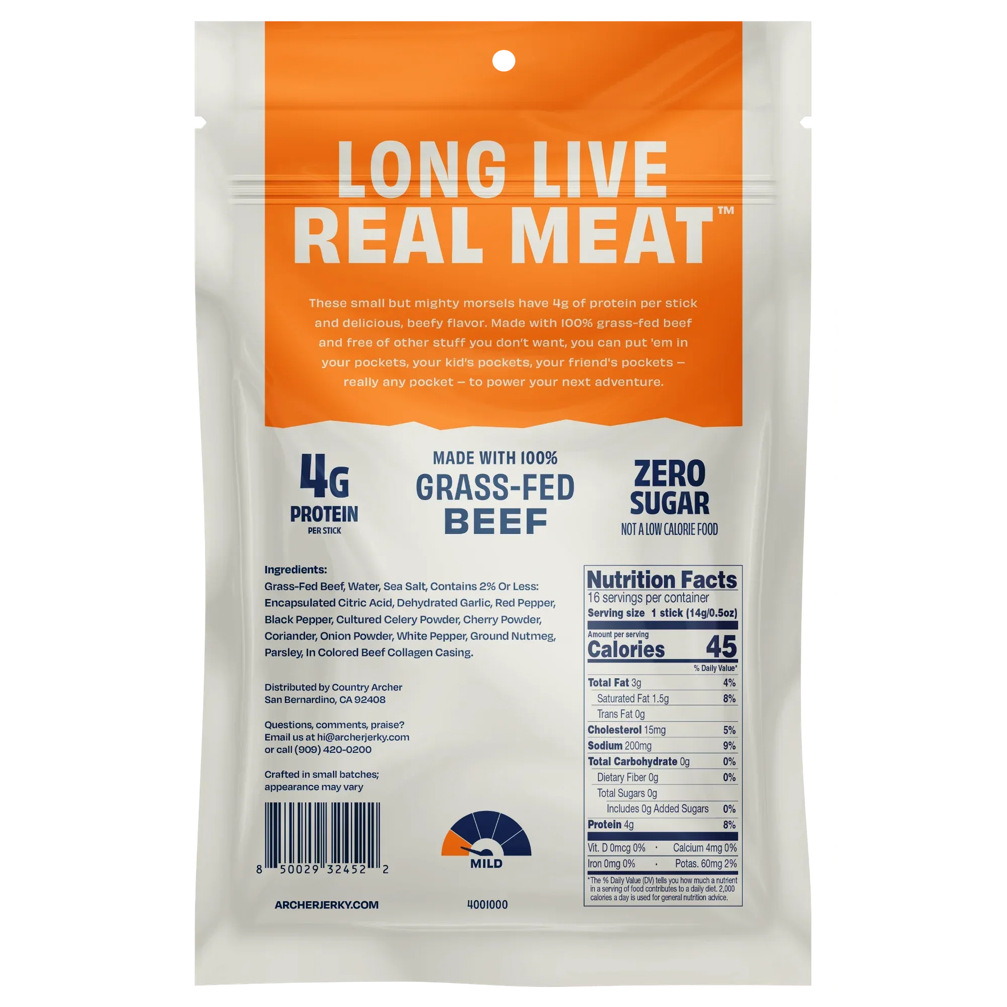 Wholesale Price with free shipping across the USA for Archer Original Beef Mini Sticks 0.5oz 16 Count Bag - Manji Distributors