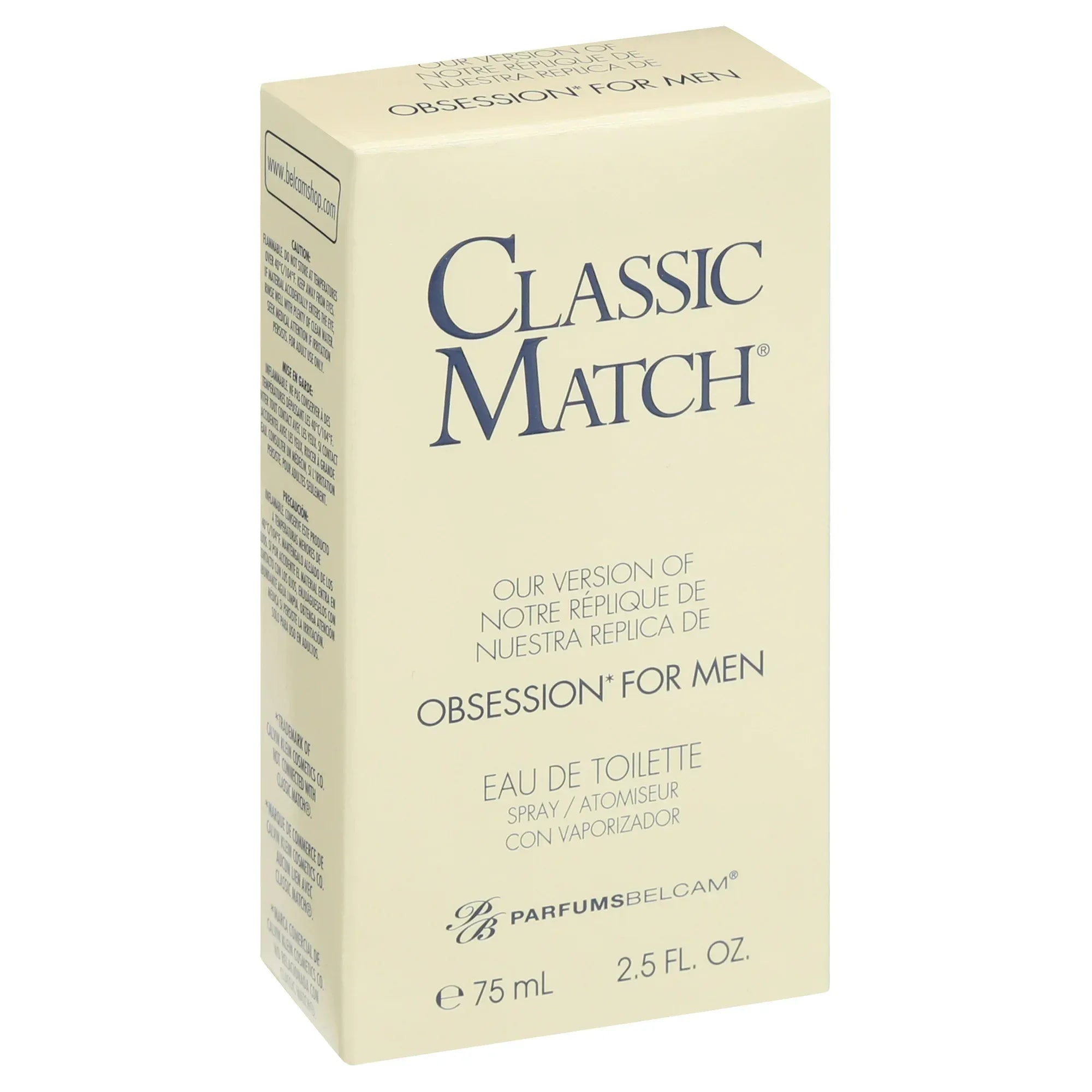 Wholesale Price with free shipping across the USA for Belcam Classic Match Cologne, Version Of Obsession, 2.5 Oz - Manji Distributors