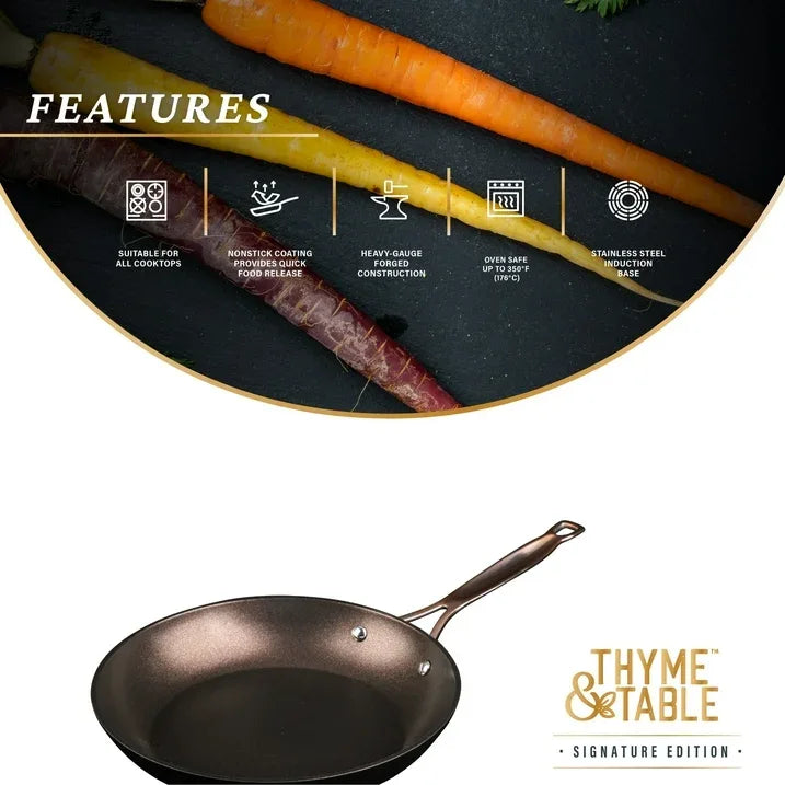 Wholesale Price with free shipping across the USA for Thyme & Table 12-Piece Non-Stick Cookware Set, Signature Collection Pots and Pans Set - Rose Gold, - Manji Distributors